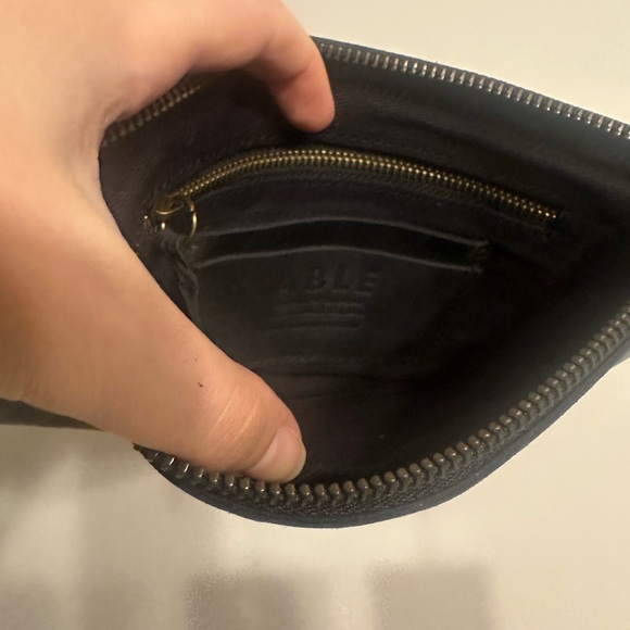 NWT Able Rachel Leather Wristlet in Black/Cognac